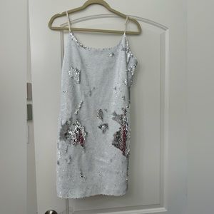Intermix - White sequin mini dress 38